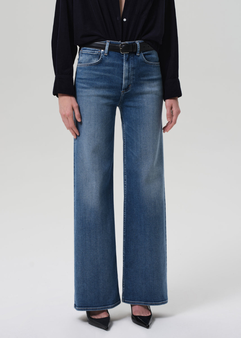 Citizen Of Humanity Lyra Long Wide Leg In Blue