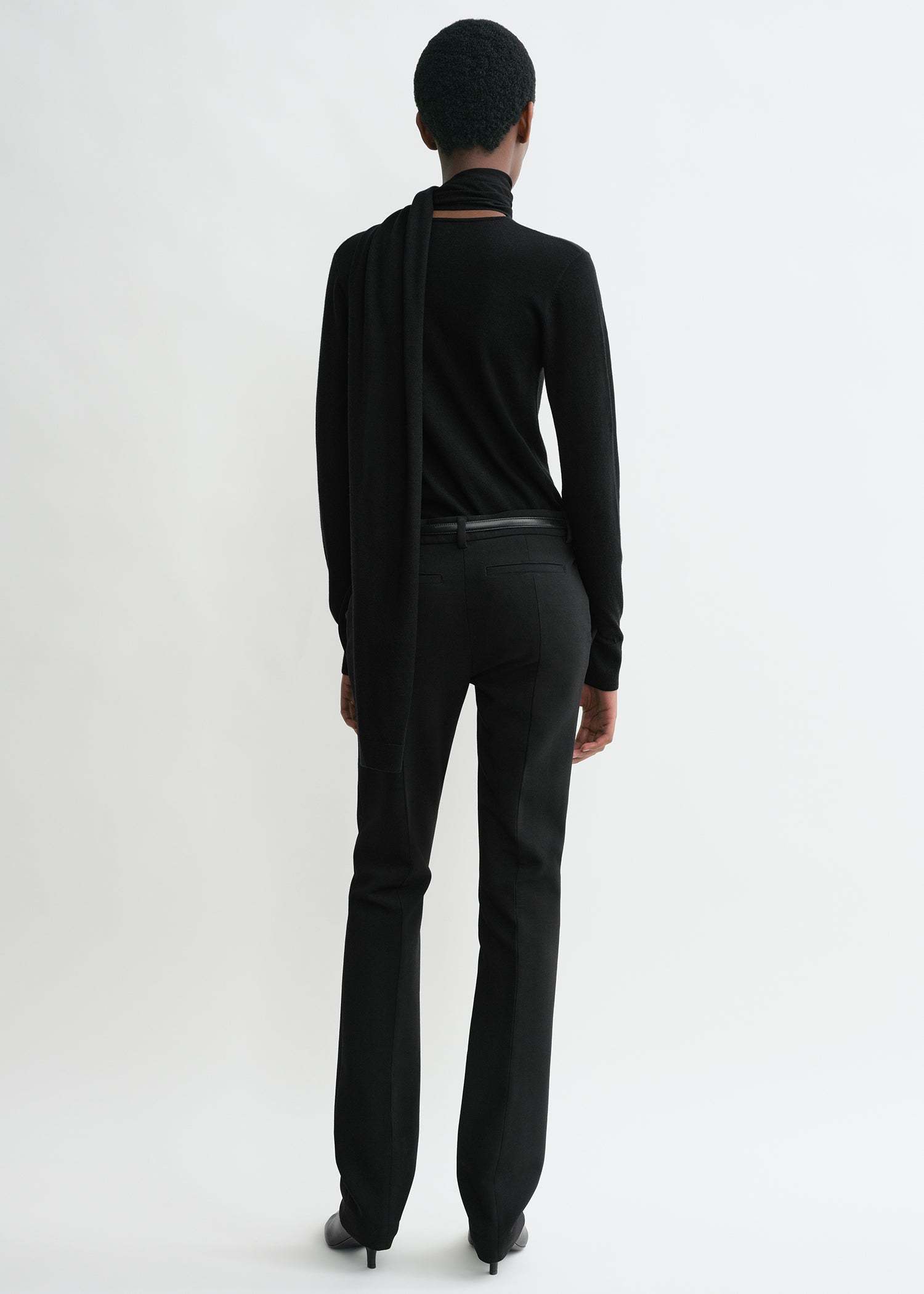 Totême Low-rise Wool Trousers In Black