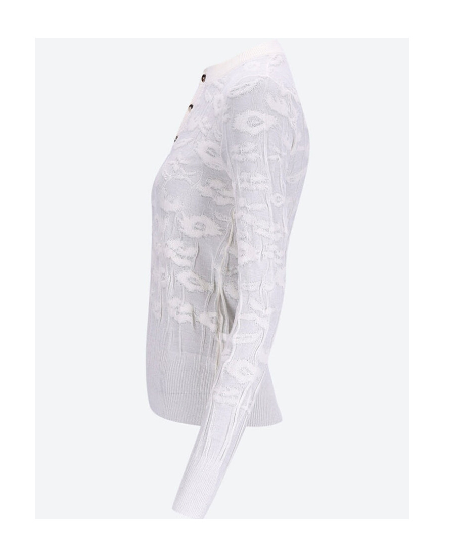 Bottega Veneta Round-neck Long-sleeved Sweater In White