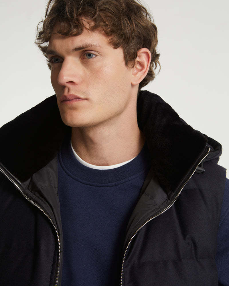 YVES SALOMON SLEEVELESS WOOL DOWN VEST