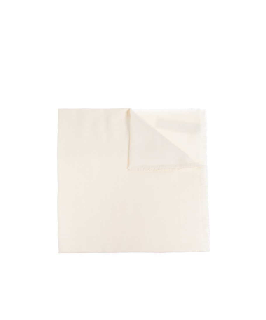 Max Mara Frayed-edge Scarf In White