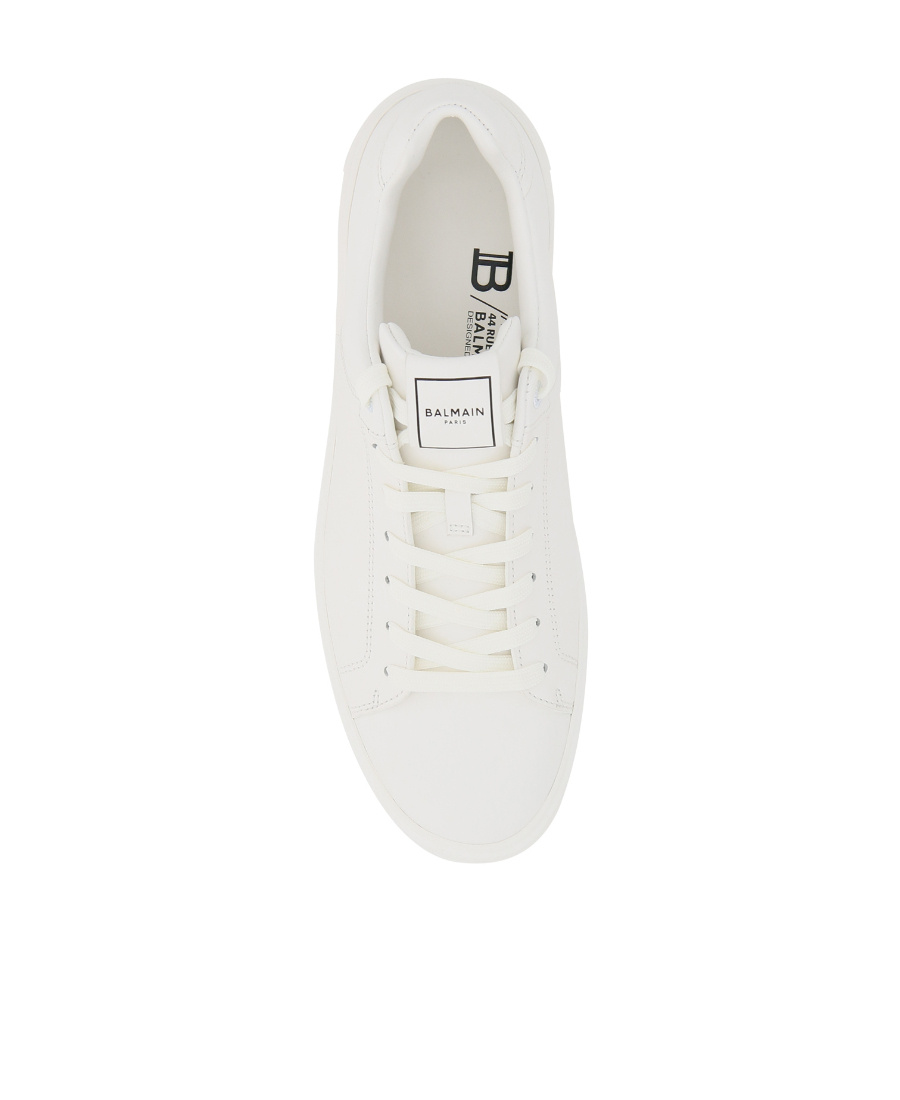 Balmain B Court Low Top Sneakers In White Leather In White