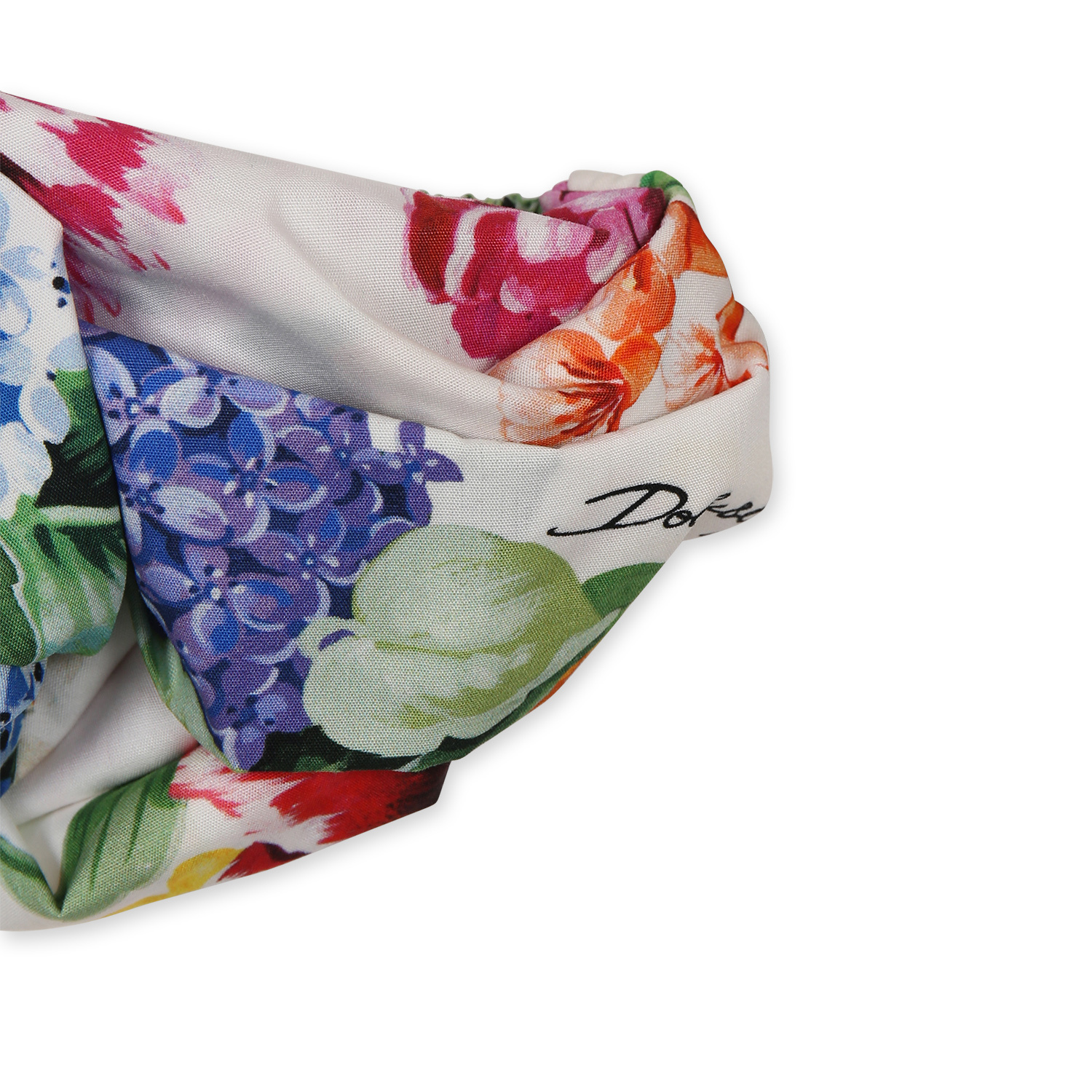 Dolce & Gabbana Printed Hair Band In Blue