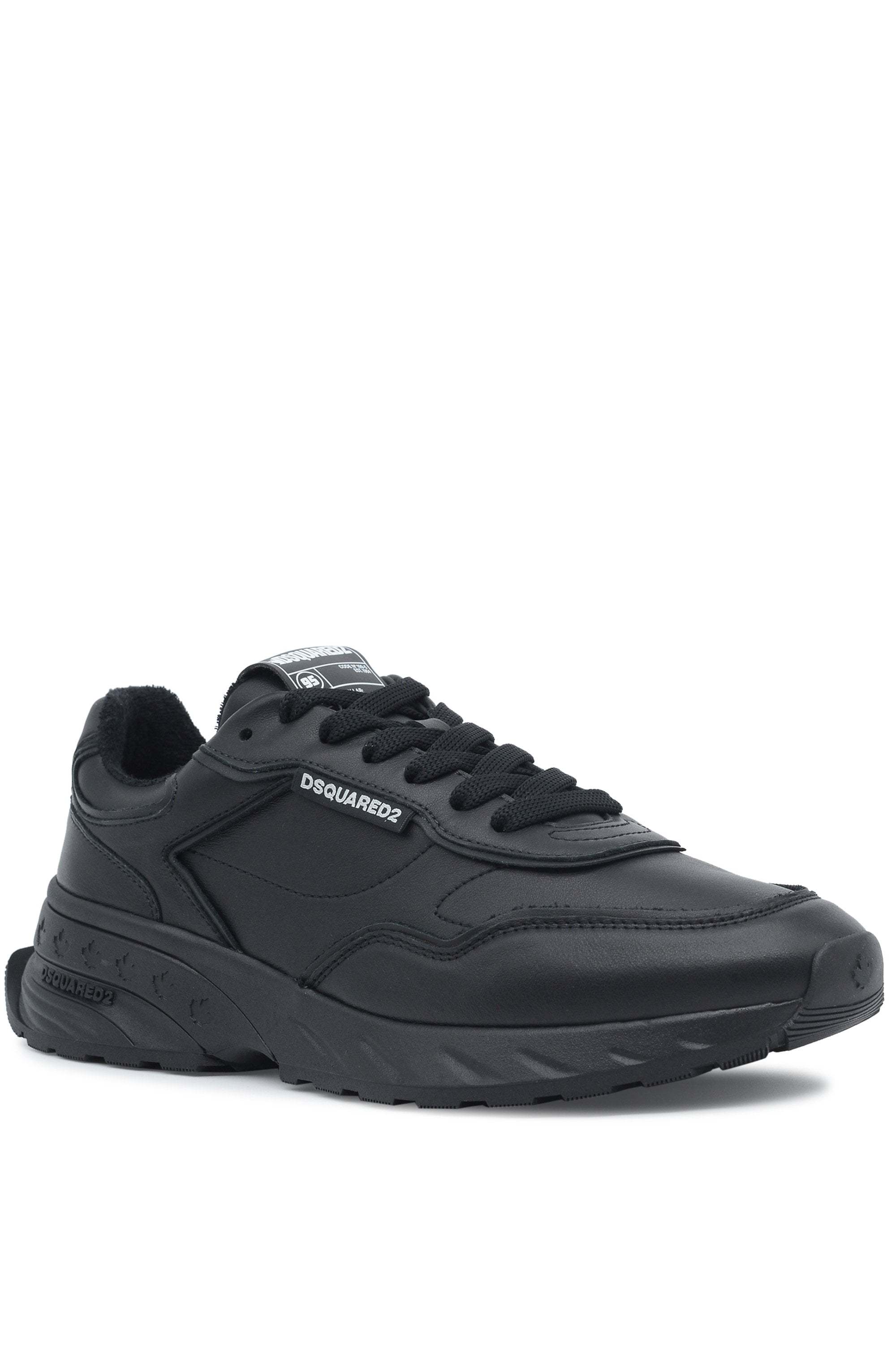 Dsquared2 Sprinter Leather Sneakers In Black