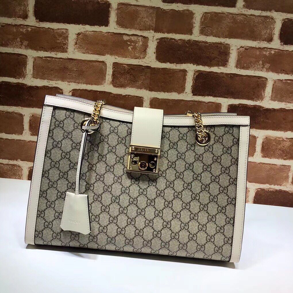 Gucci Padlock Medium Gg Shoulder Bag In Gray