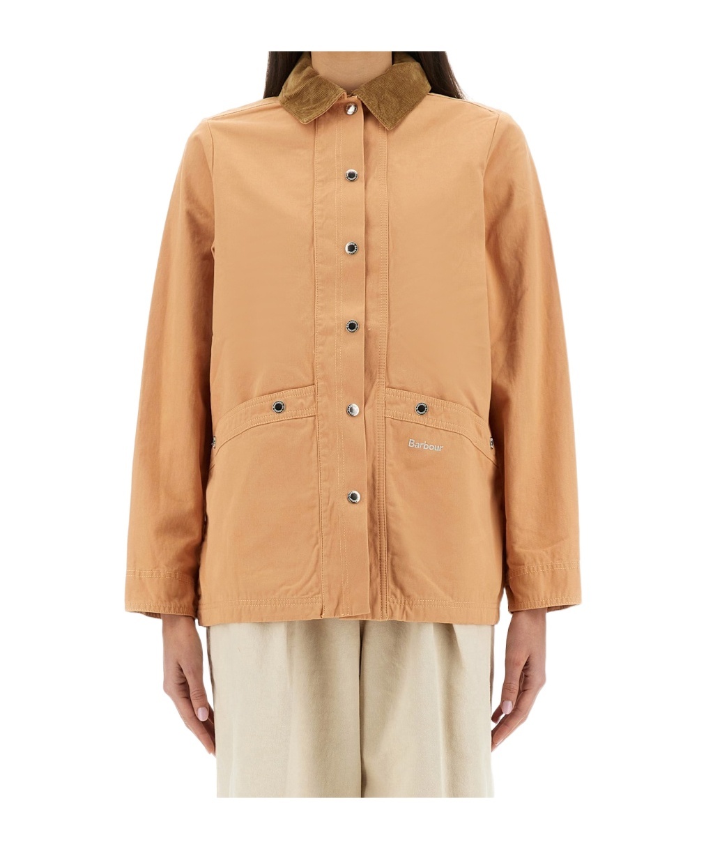 Barbour Collared Contrast Jacket Pockets In Nude