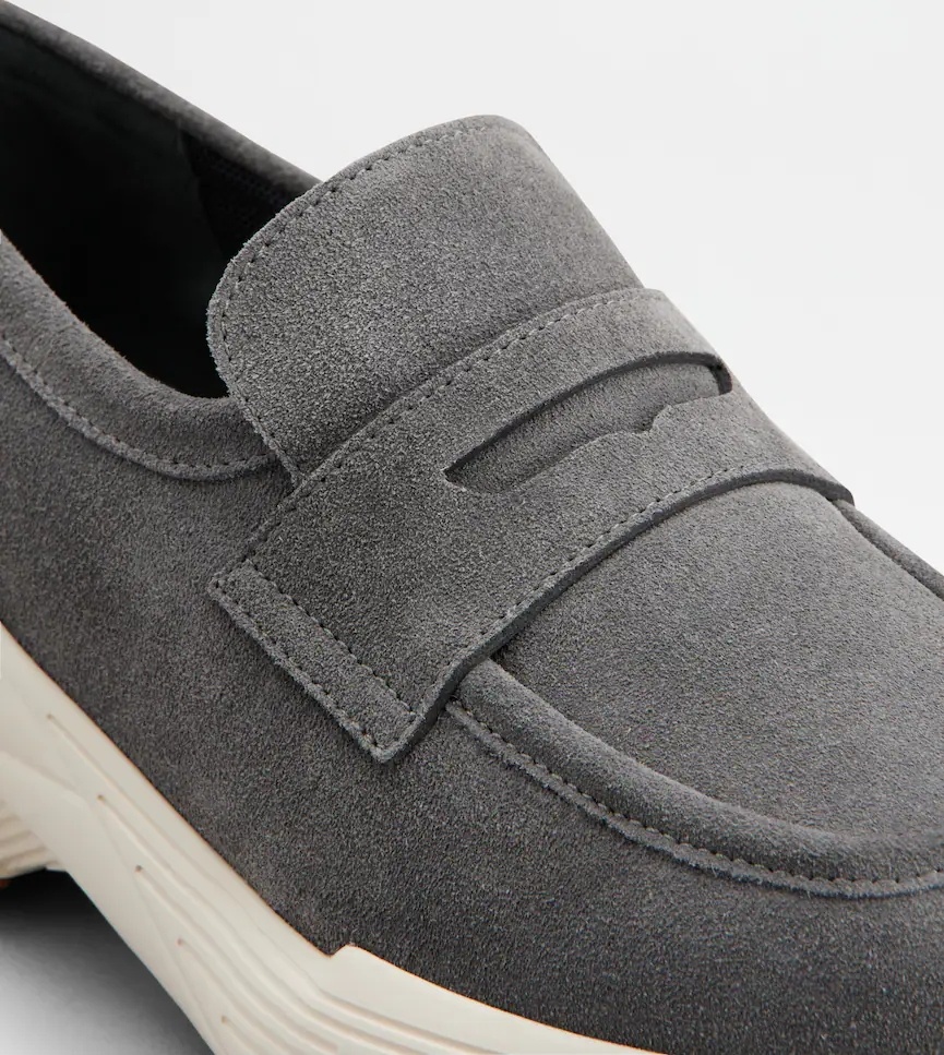 Tod's Round Toe Sneakers In Gray