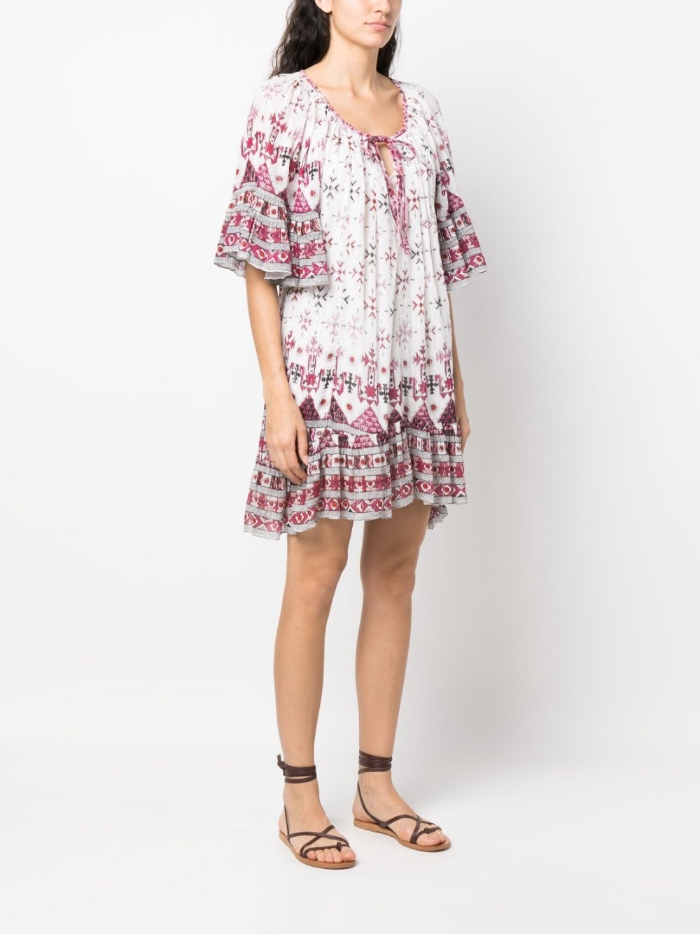 Isabel Marant Étoile Minikleid Aus Bedruckter Baumwolle In White