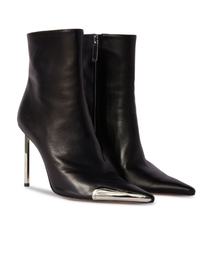 Shop Off-white Allen Key Pointed-toe Ankle Boots In Black
