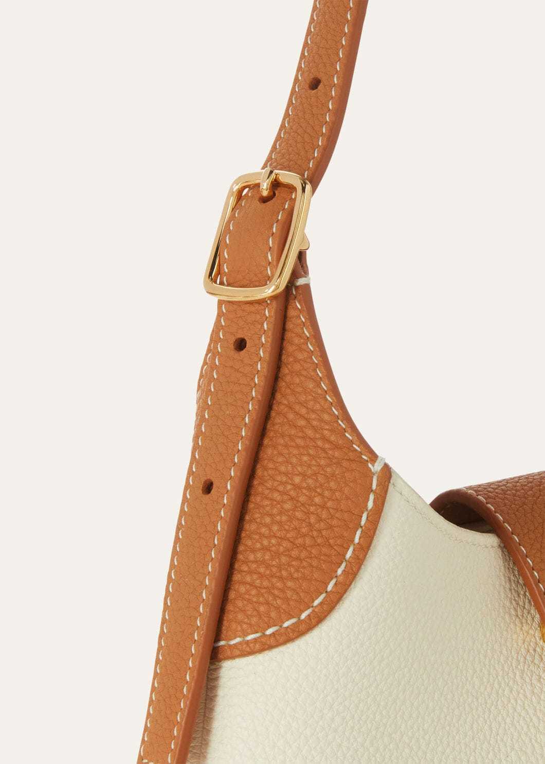 Loro Piana Hammered Calfskin Toggle-fastening Bag