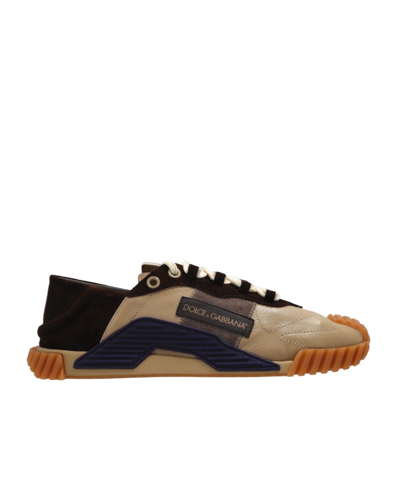 Dolce & Gabbana Ns1 Panelled Leather Sneakers In Black