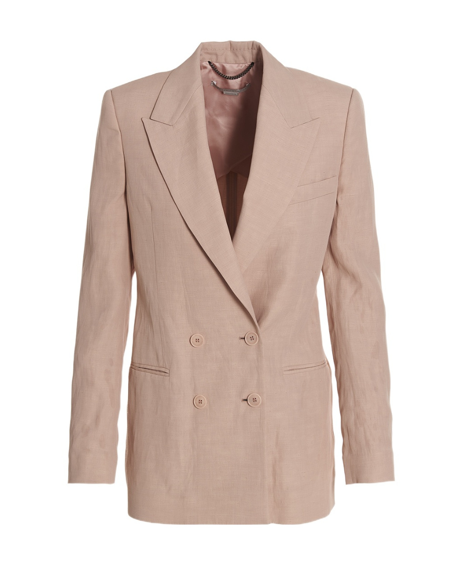 Stella Mccartney Double-breasted Tailored Blazer In Nude