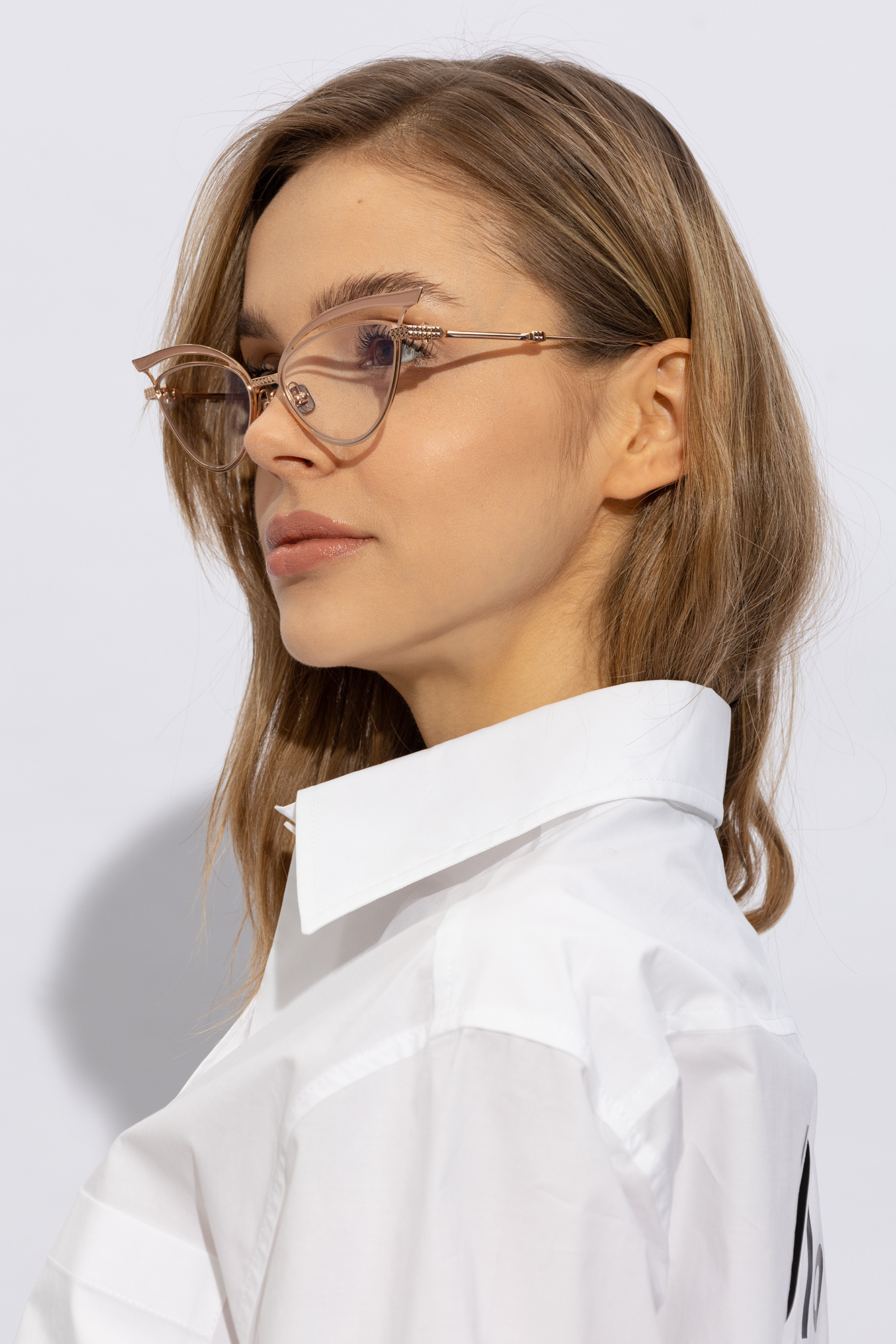 Valentino Eyewear Cat-eye Frame Glasses In Pink