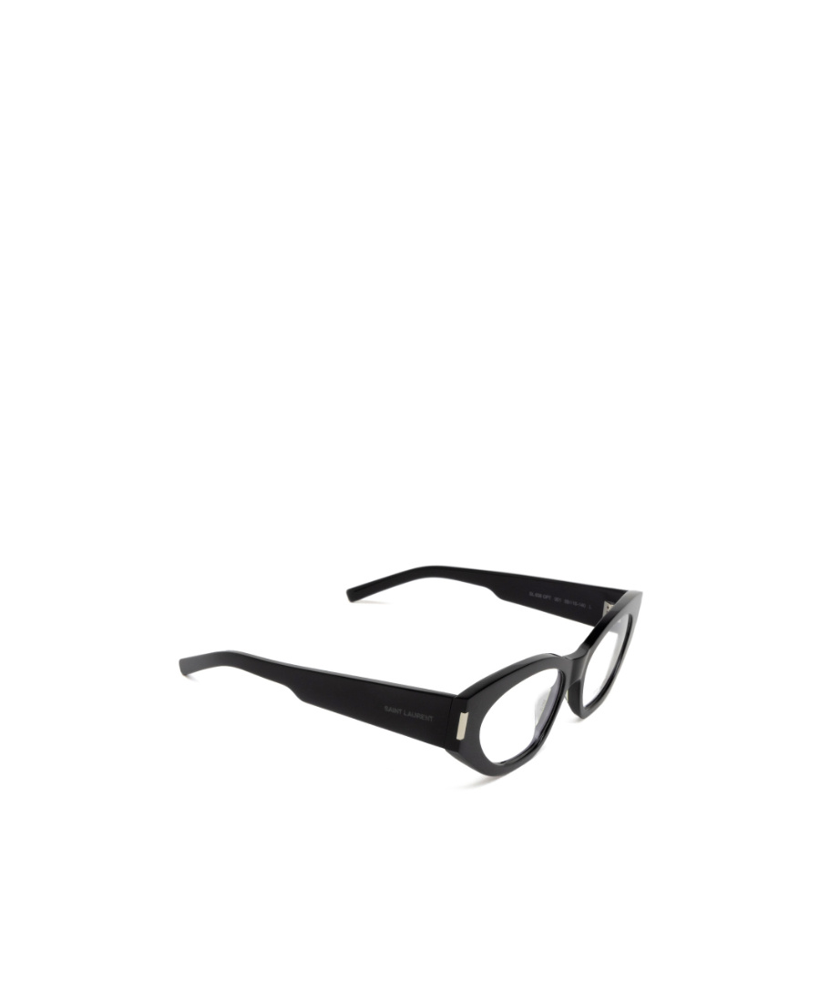 Saint Laurent Polished-effect Cat-eye Glasses In Black