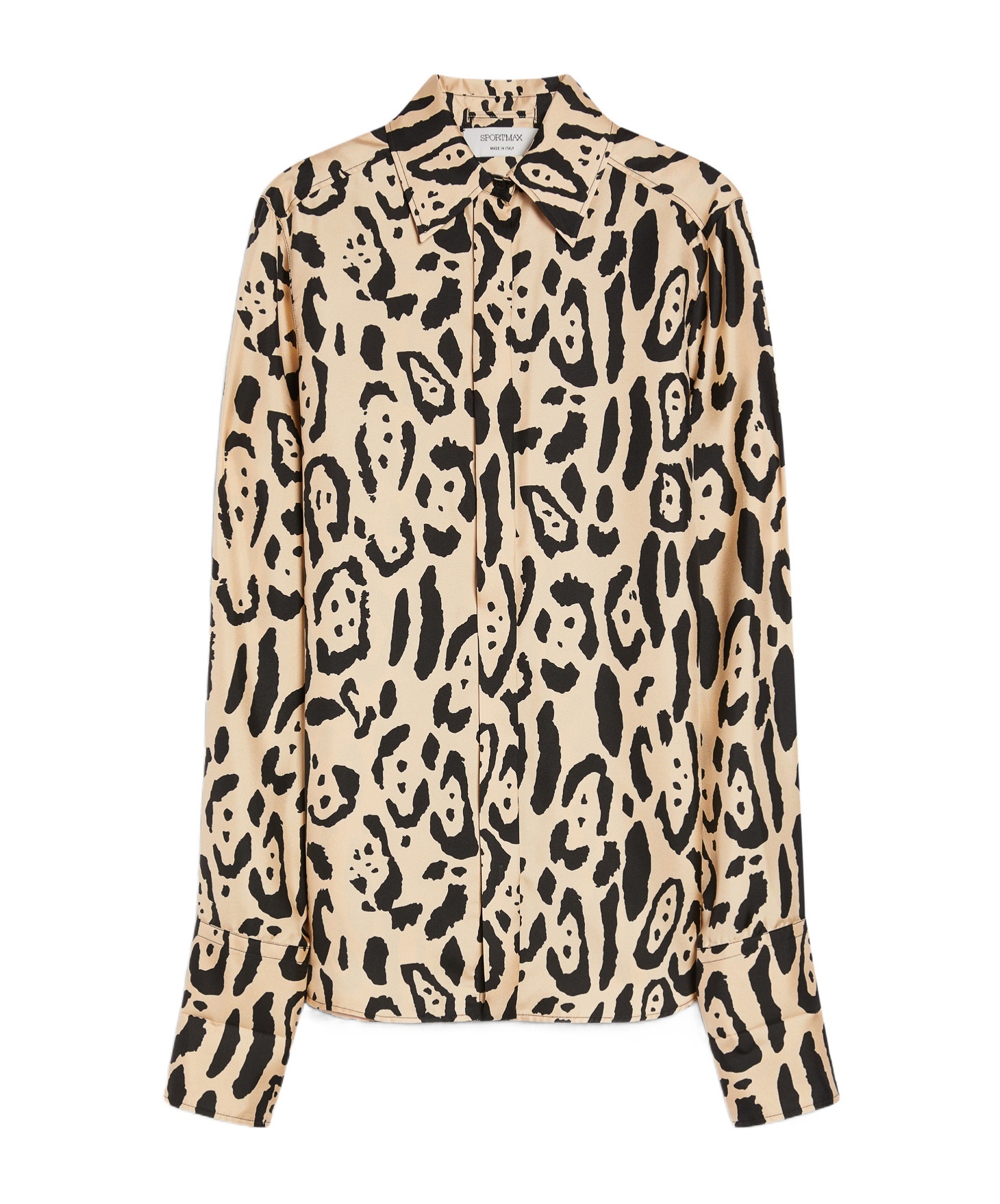 Sportmax Armony Animal Patterned Long-sleeved Shirt In Nude