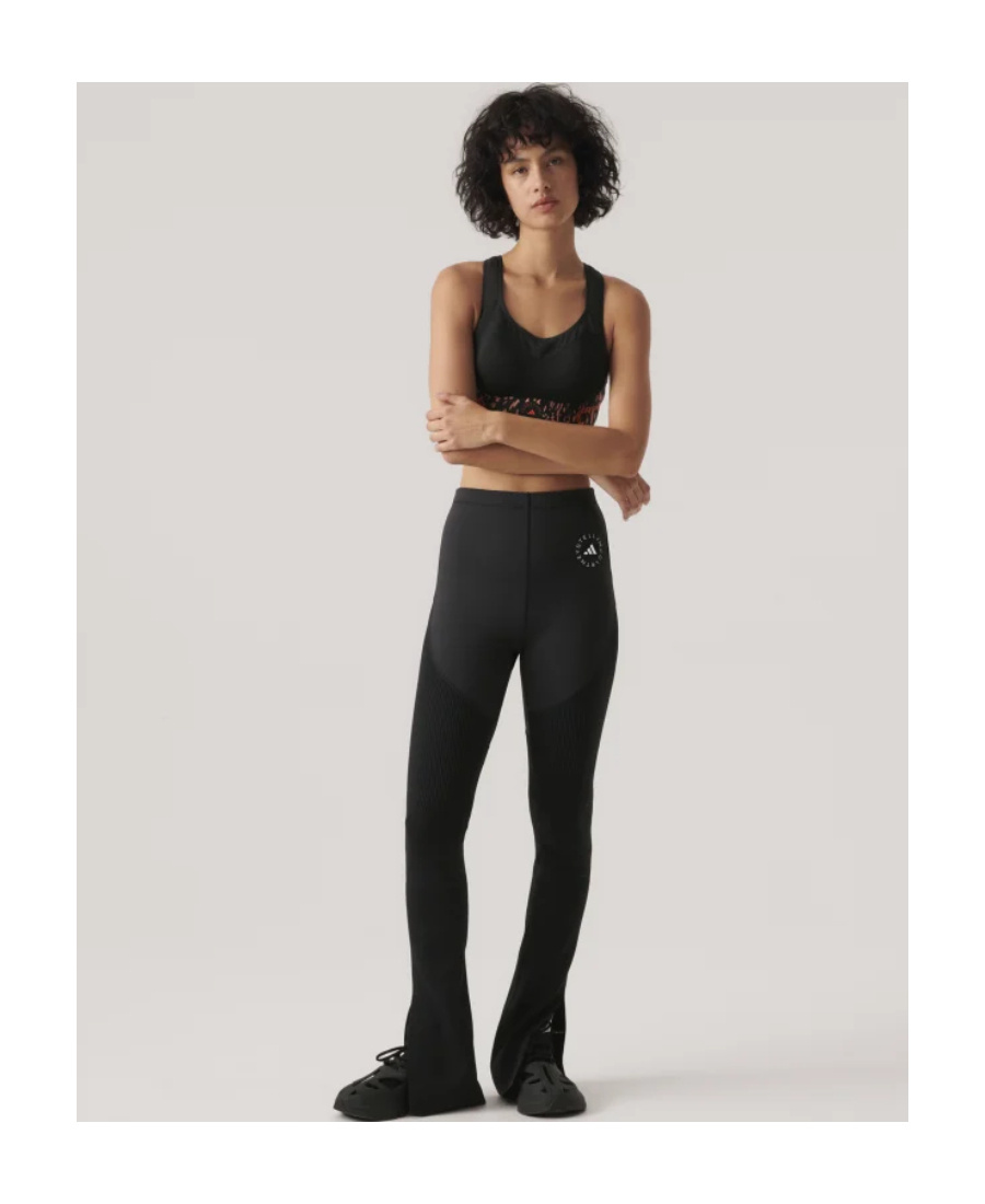 Shop Adidas By Stella Mccartney Logo-print High-waisted Leggings In Black