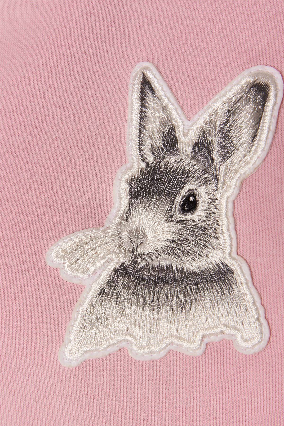 LANVIN RABBIT-EMBROIDERED DRAWSTRING HOODIE 