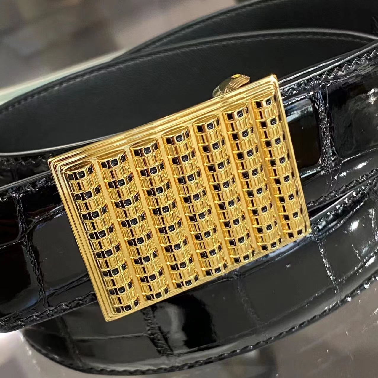 Stefano Ricci Logo Belt In Black