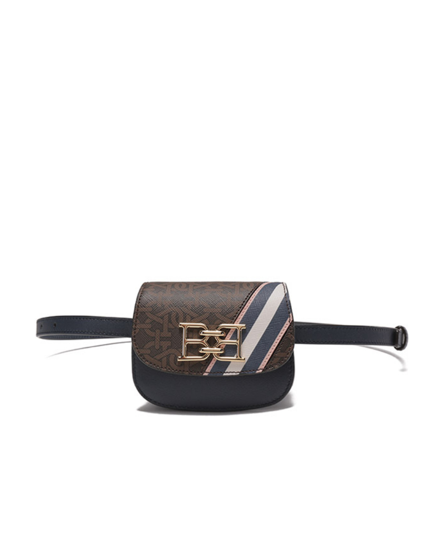 Bally Bag In Leather And Coated Cotton In Black