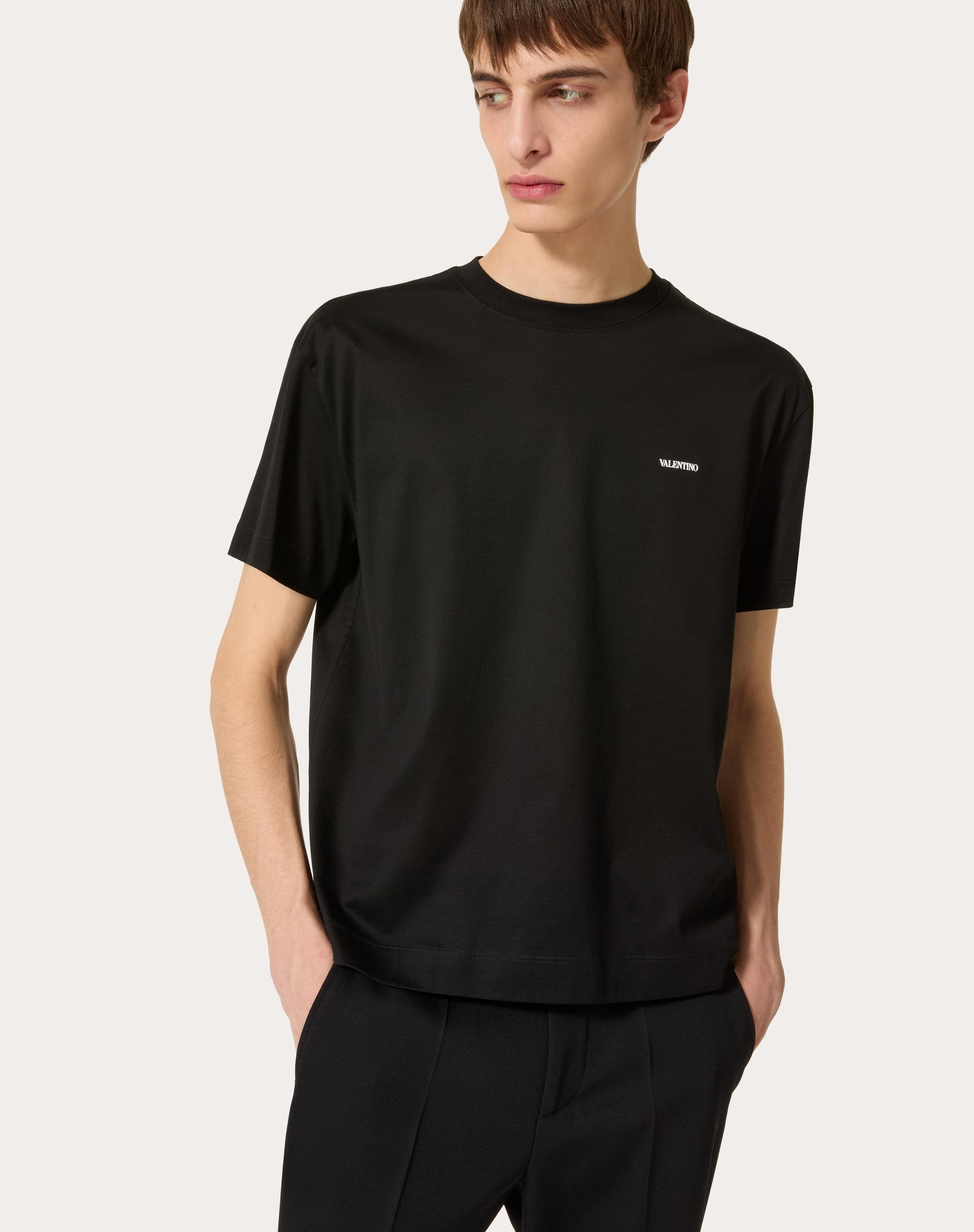 VALENTINO LOGO-PRINT COTTON T-SHIRT 