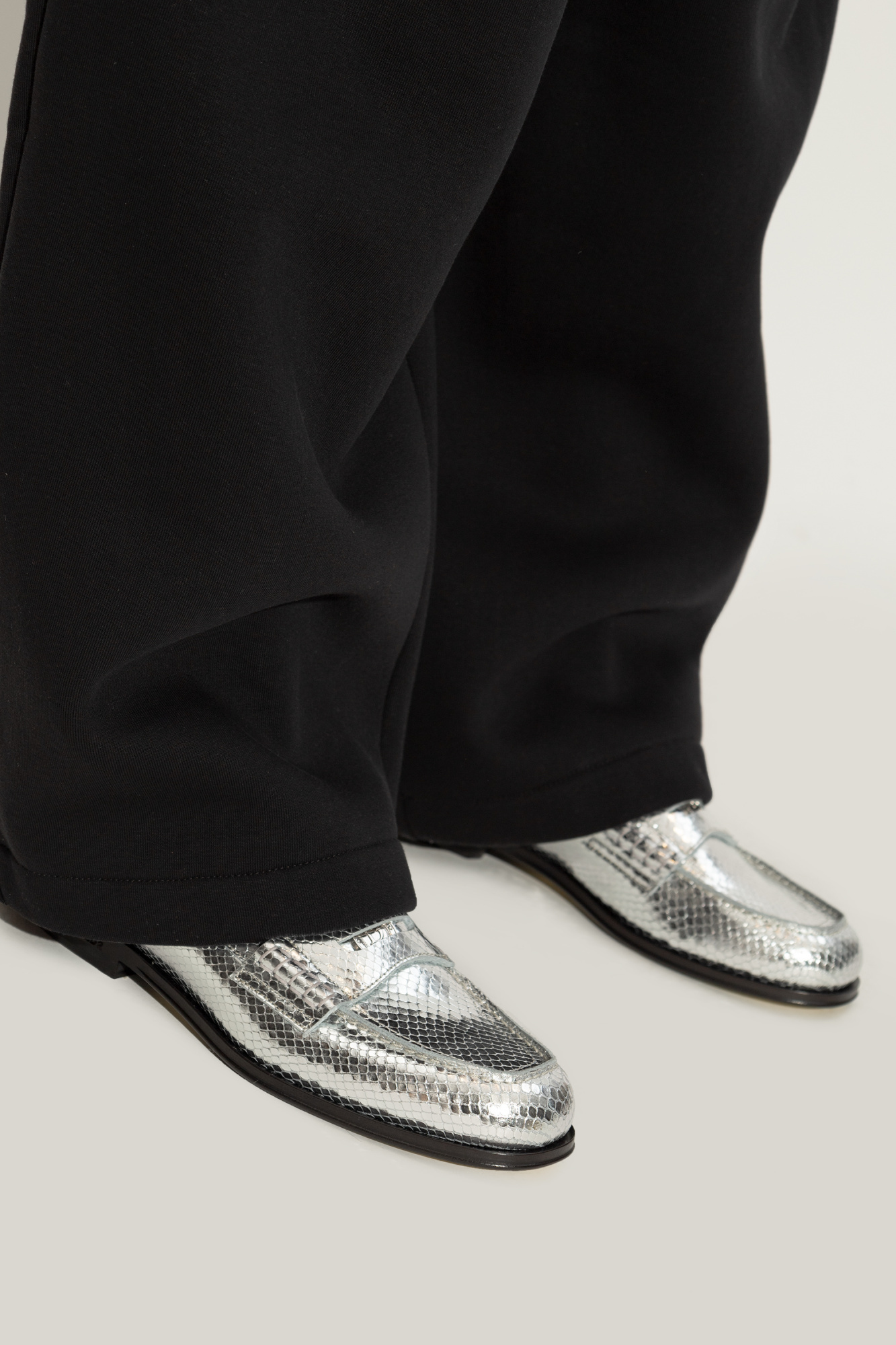 Dsquared2 Metallic Neoclassic Loafers With Textured Surface In Metallic