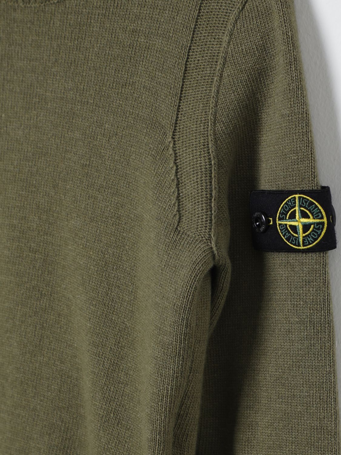 Stone Island Compass Badge Sweater In Green