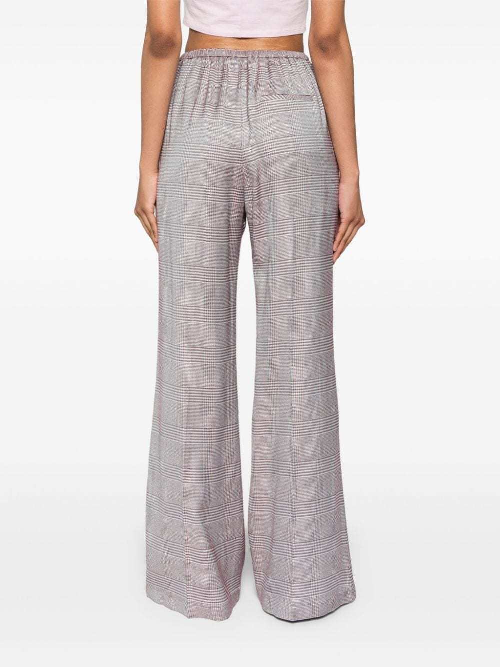 FORTE FORTE PLAID-CHECK FLARED TROUSERS