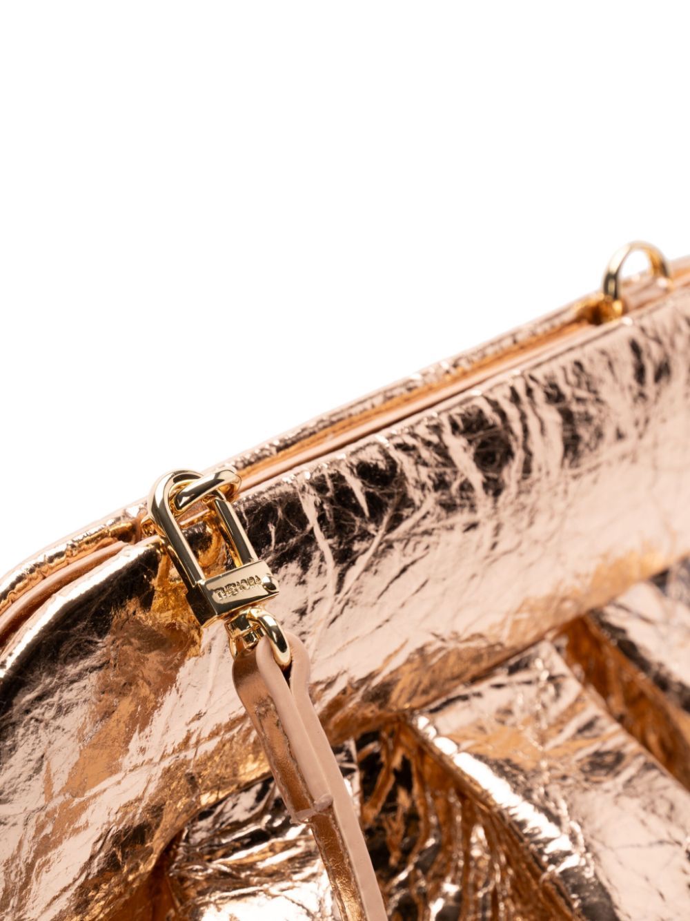 Themoirè Pineapple Cross Body Bag With Pleat Detailing In Nude