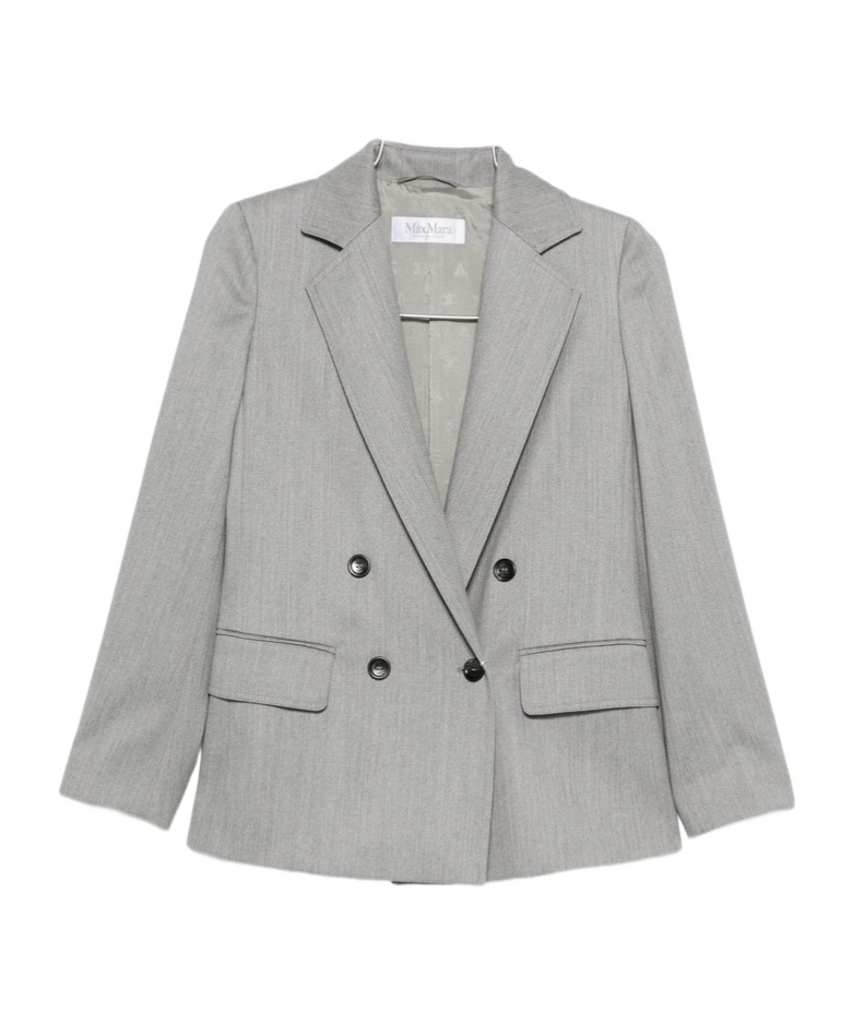 Max Mara Double-breasted Blazer In Gray
