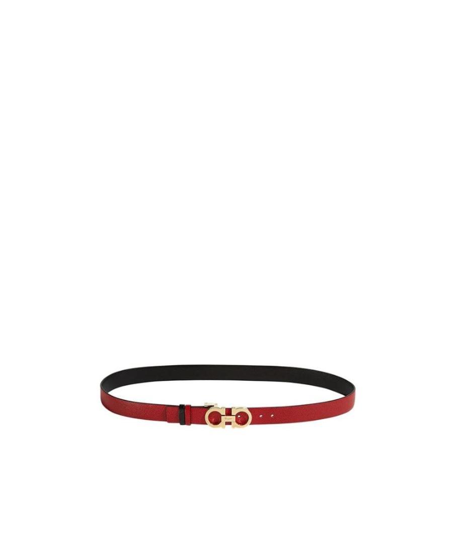 Ferragamo Gancini Reversible Leather Belt In Black