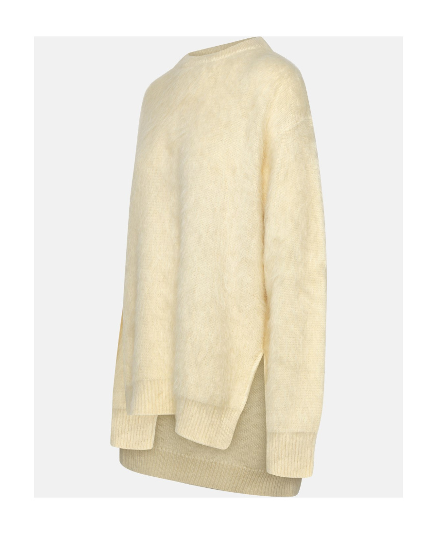 Jil Sander Ivory Alpaca Blend Sweater In Nude