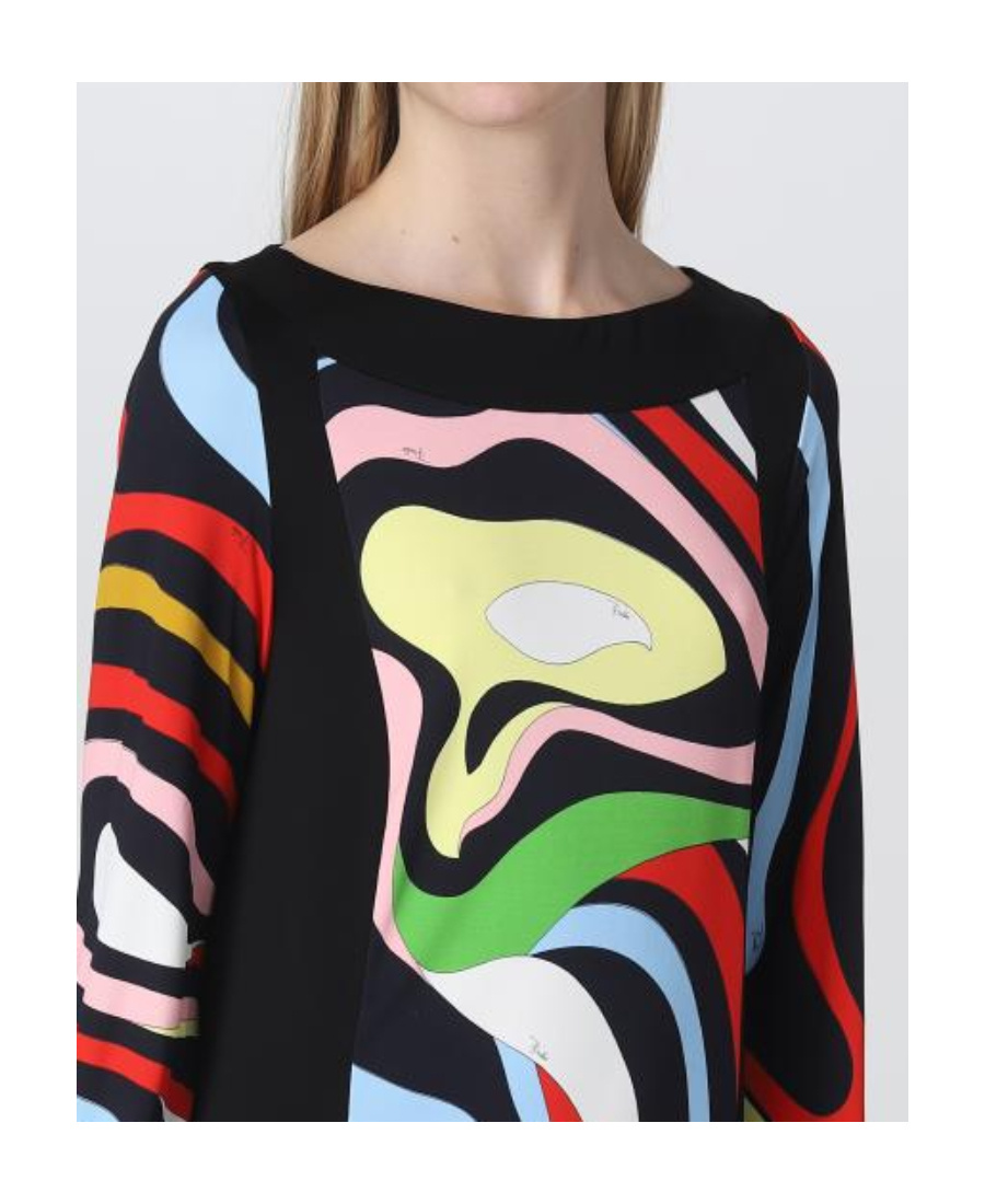 Pucci Marmo-print Mini Dress In Black