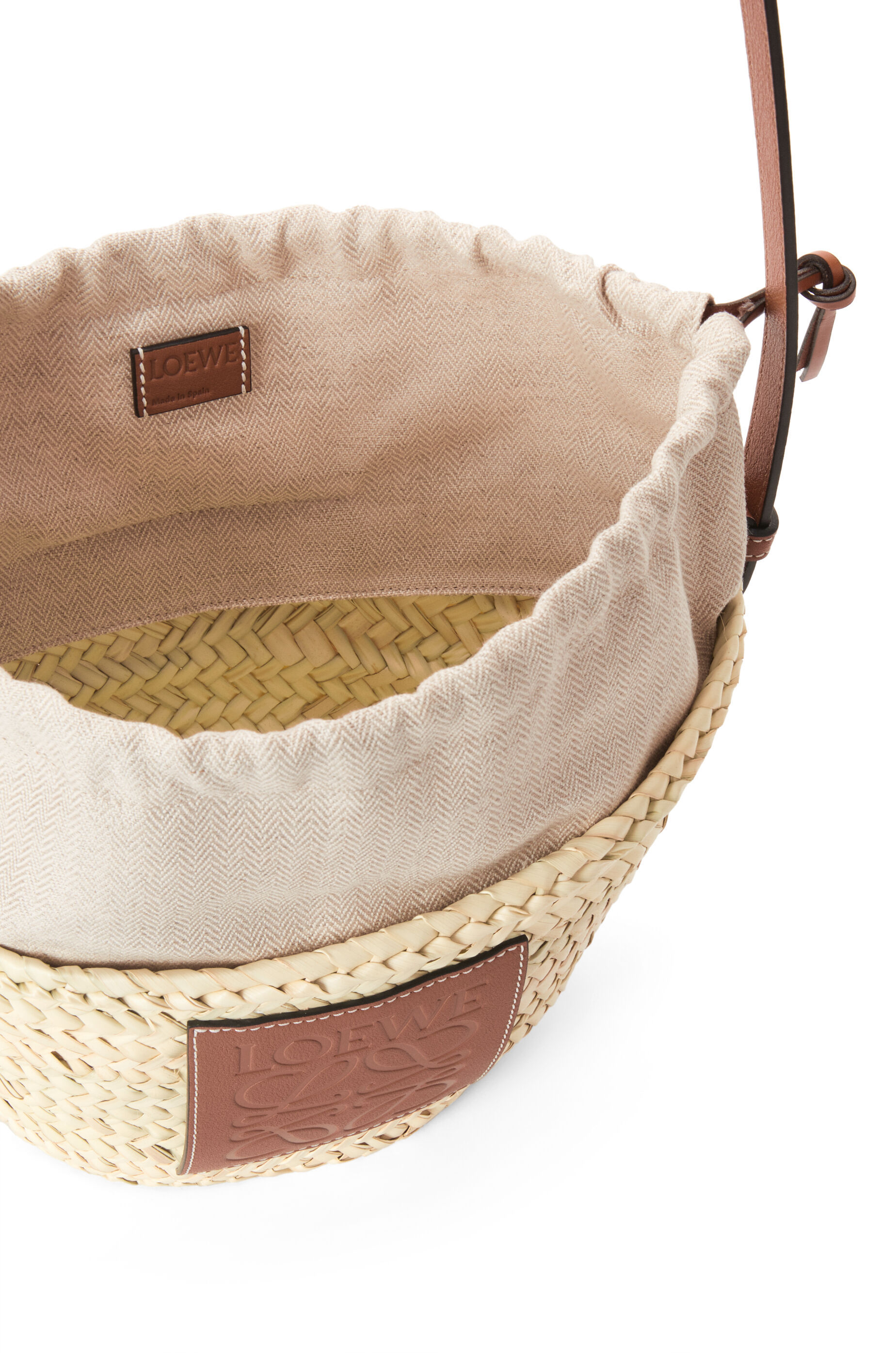 Loewe Lanyard Bucket Shoulder Bag In Nude