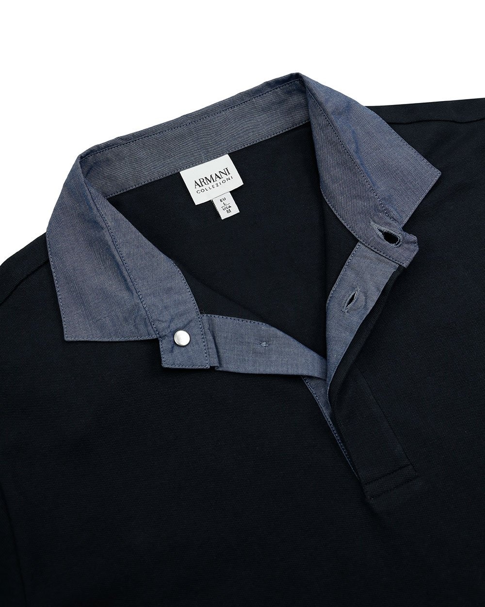 Armani Collezioni Logo Polo Shirt In Black