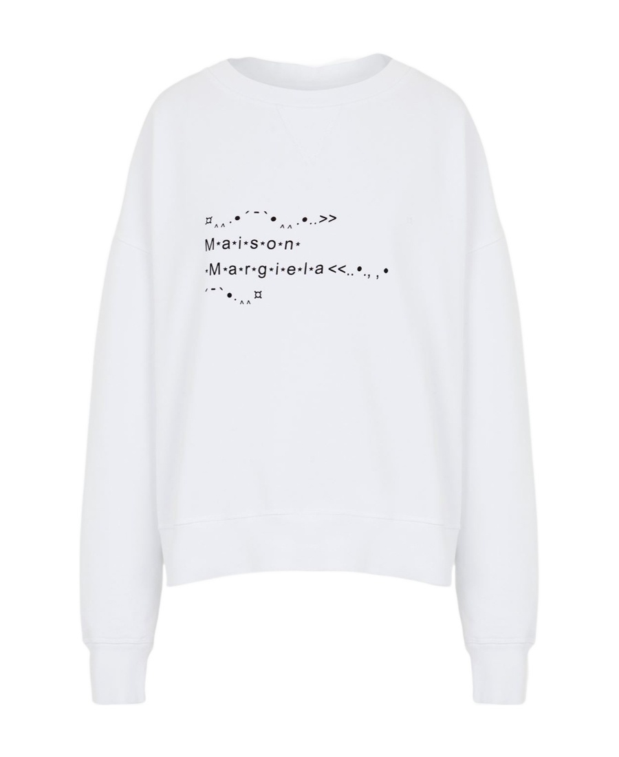 Maison Margiela Logo-print Sweatshirt In White