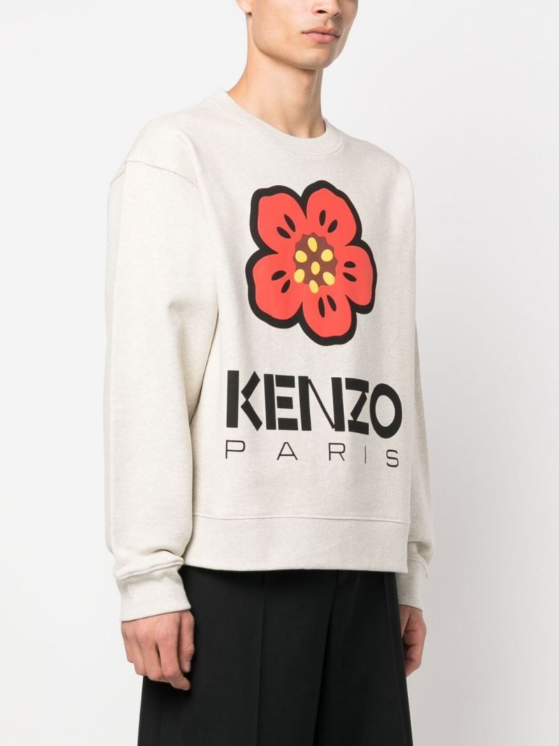 Kenzo Boke Flower Wool Sweater In White