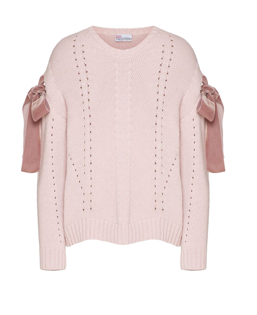 Red Valentino Round-neck Sweater In Pink