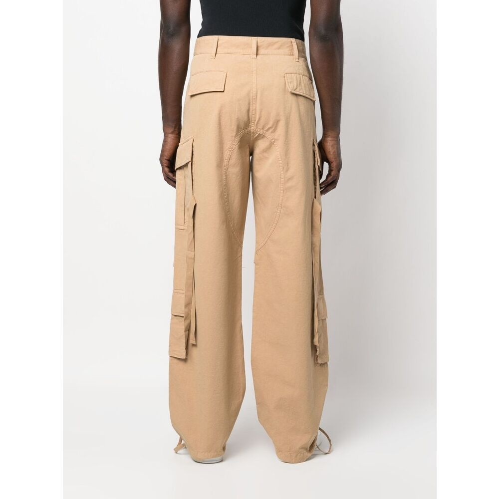 Darkpark Wide-leg Drawstring Cargo Trousers In Brown