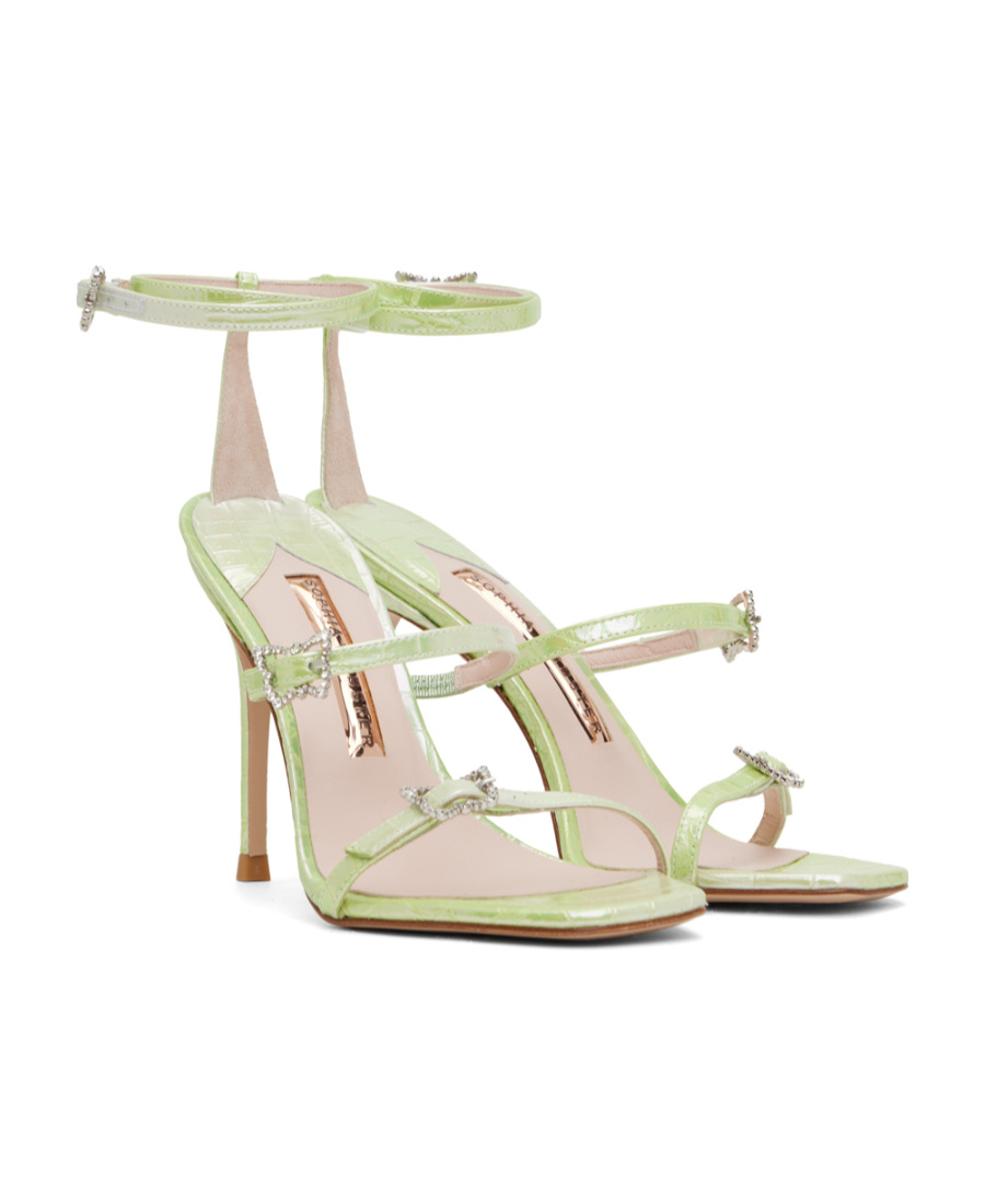 Sophia Webster Crocodile Embossed High-heeled Sandals In Nude