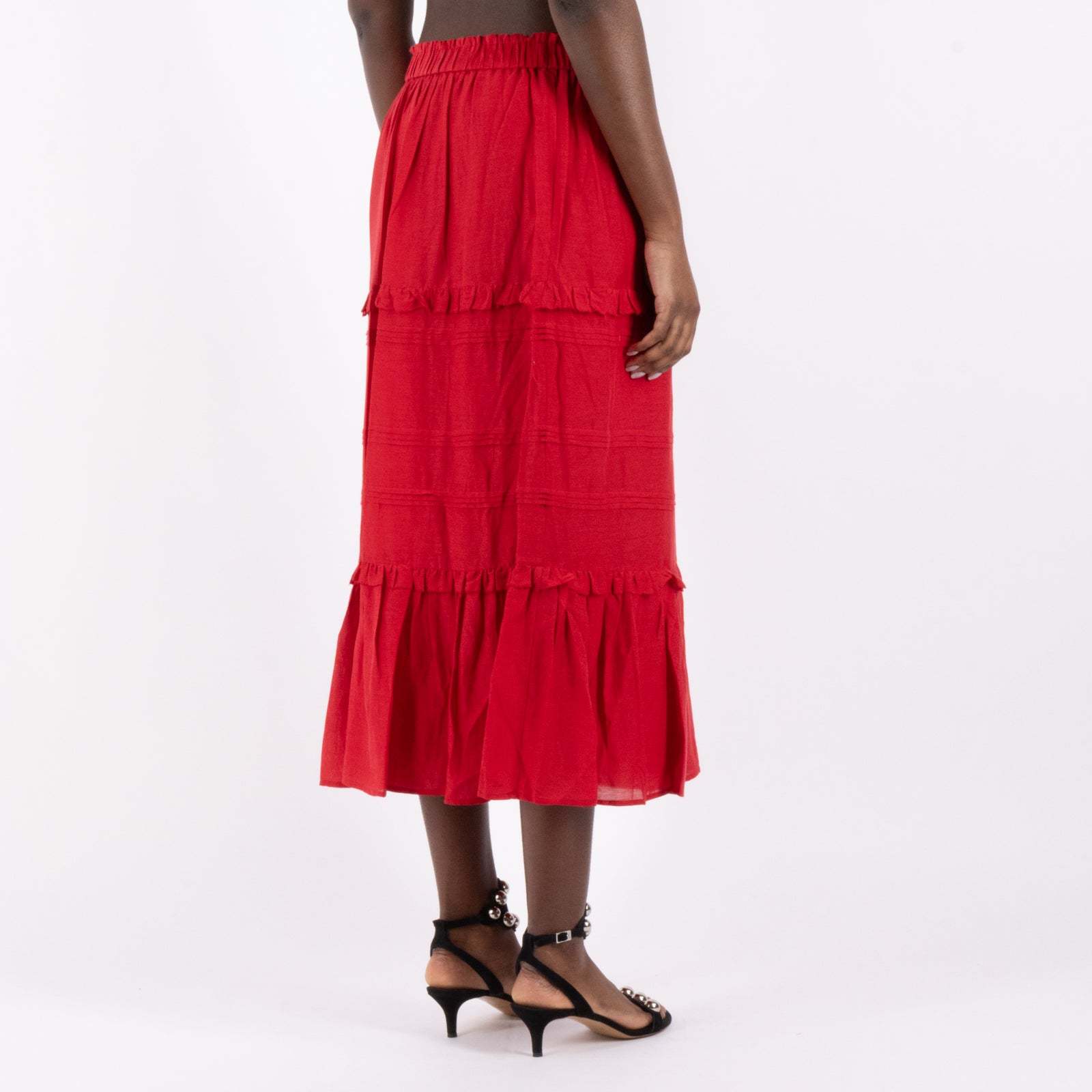 Isabel Marant Étoile Diya Elasticated Waistband Skirt In Red