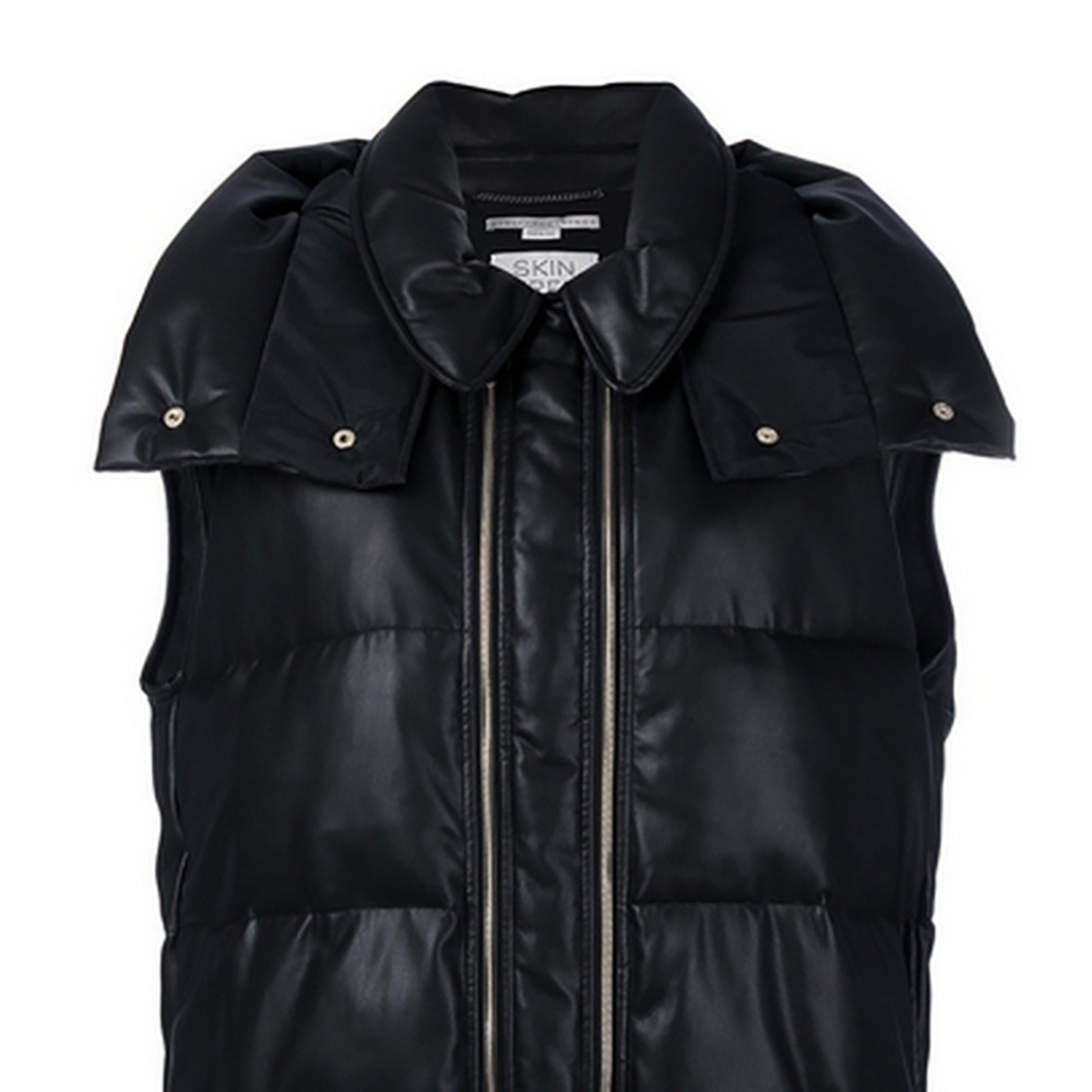 Stella Mccartney Hooded Sleeveless Down Jacket In Black