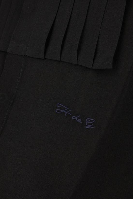 Givenchy Silk Shirt With Front Pleats And Pointed Collar In Black