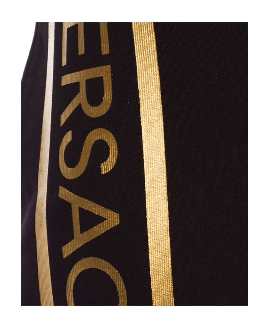 Versace Jeans Cotton Striped Sweatpants In Black