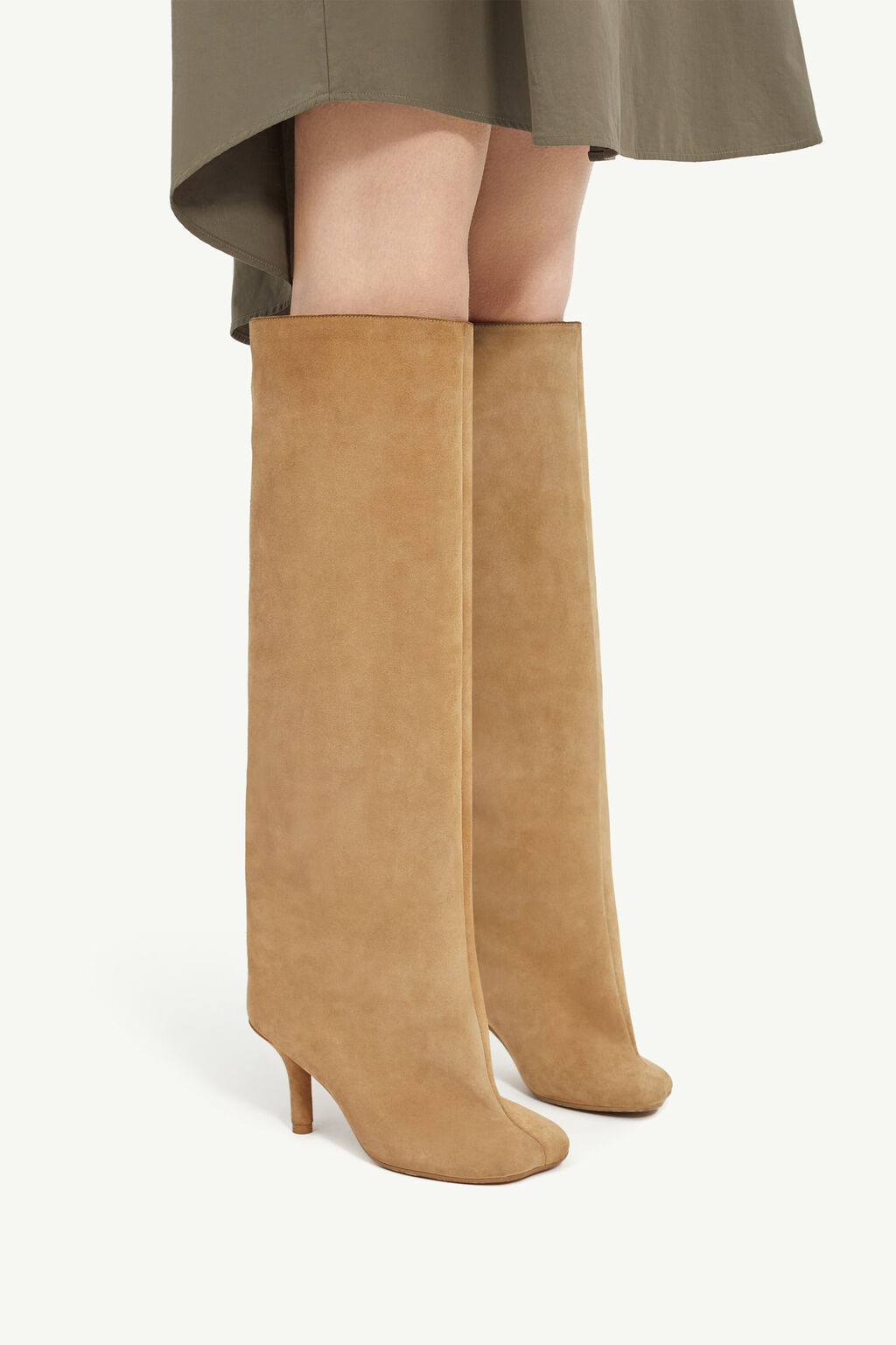 Mm6 Maison Margiela Anotomic Slip-on Suede Boots In Nude
