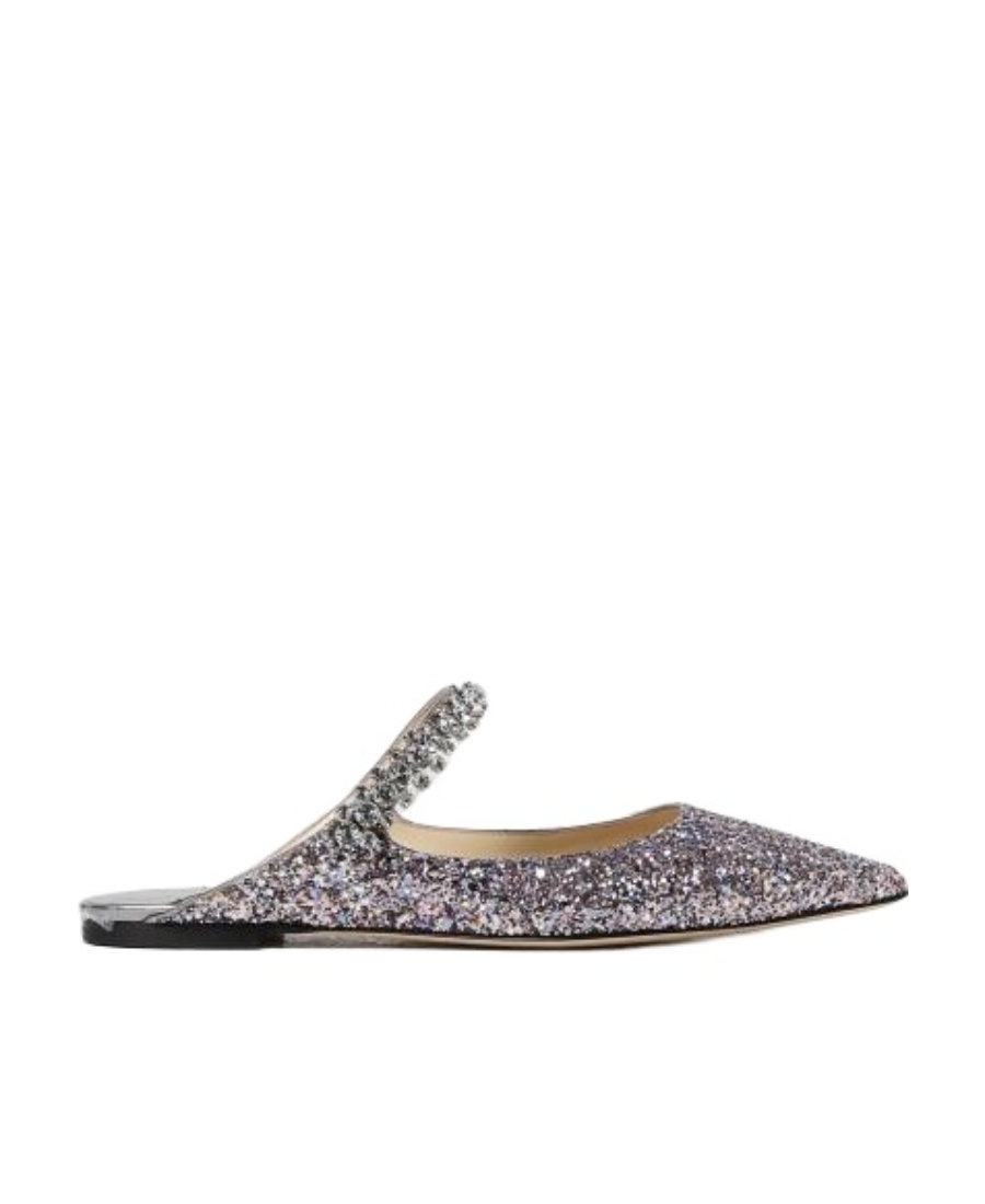 Jimmy Choo Bing Sequin-embellished Ballerina Shoes In Gray