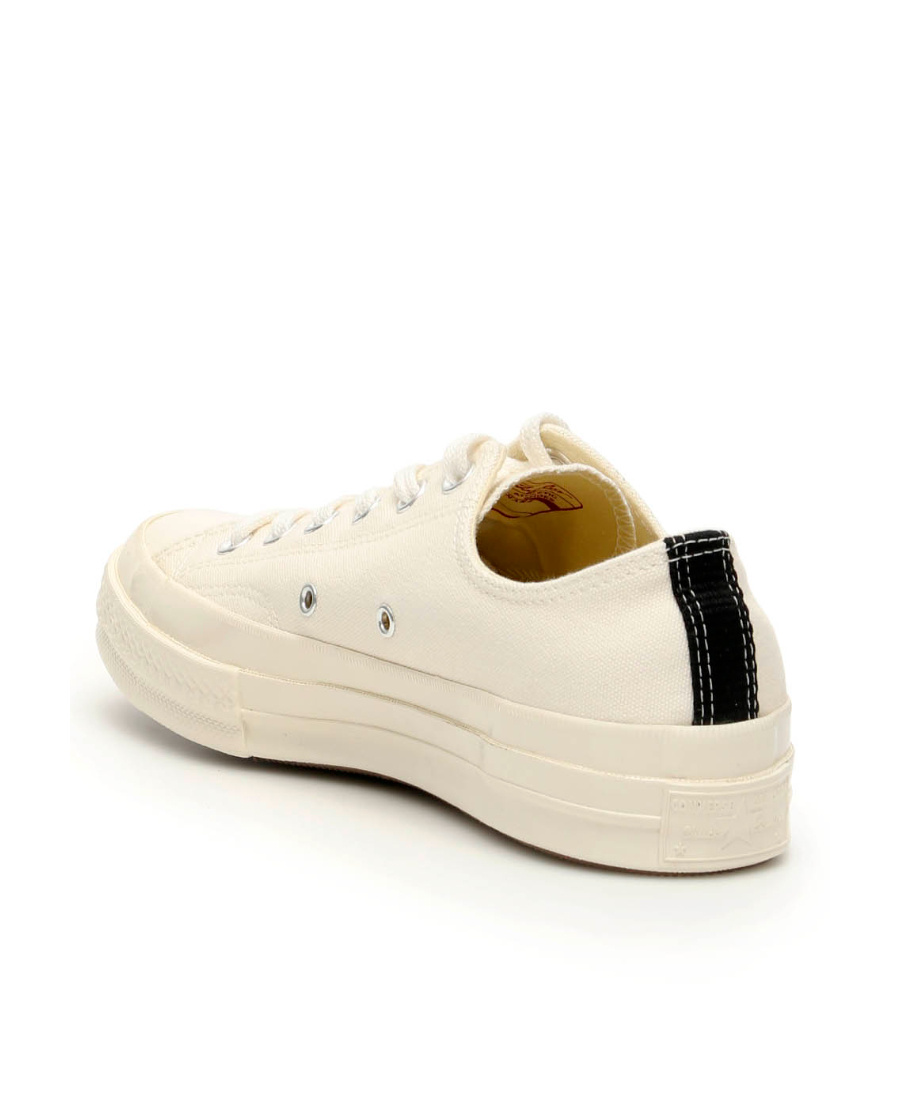 Comme Des Garçons Play X Converse Comme Des Garcons Play X Converse Chuck Taylor 70 Small Red Heart Low Top Sneakers In Nude