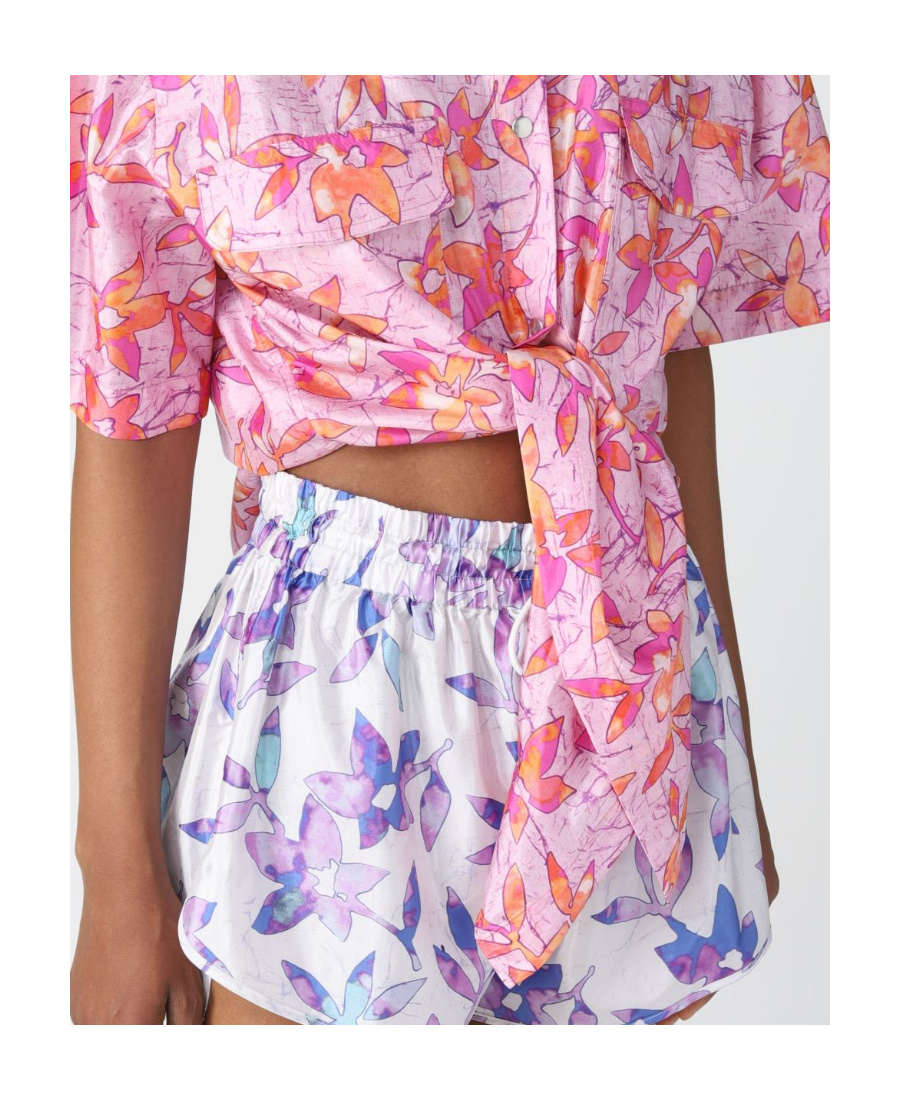 Isabel Marant Floral-print Short-sleeve Shirt In Pink