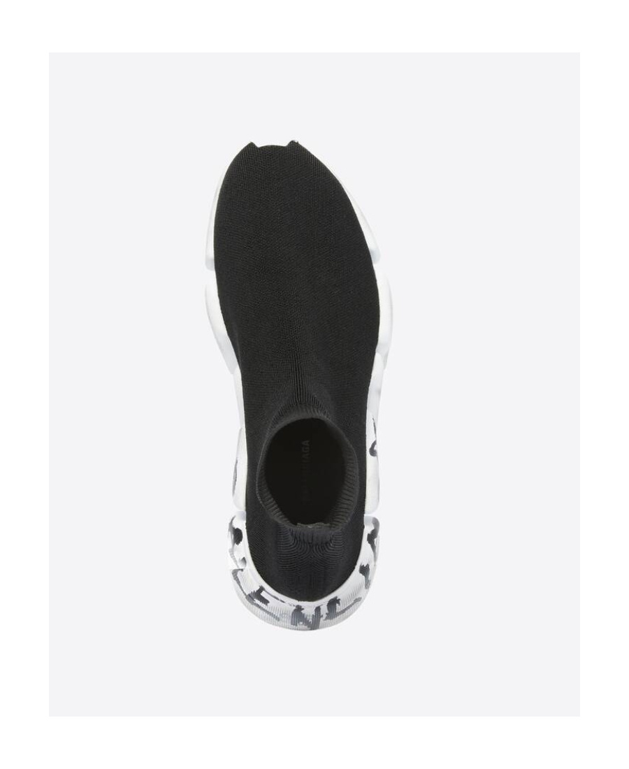 Shop Balenciaga Sneakers Speed 2.0 Graffiti In Maglia Riciclata Da Donna In Nero In Black