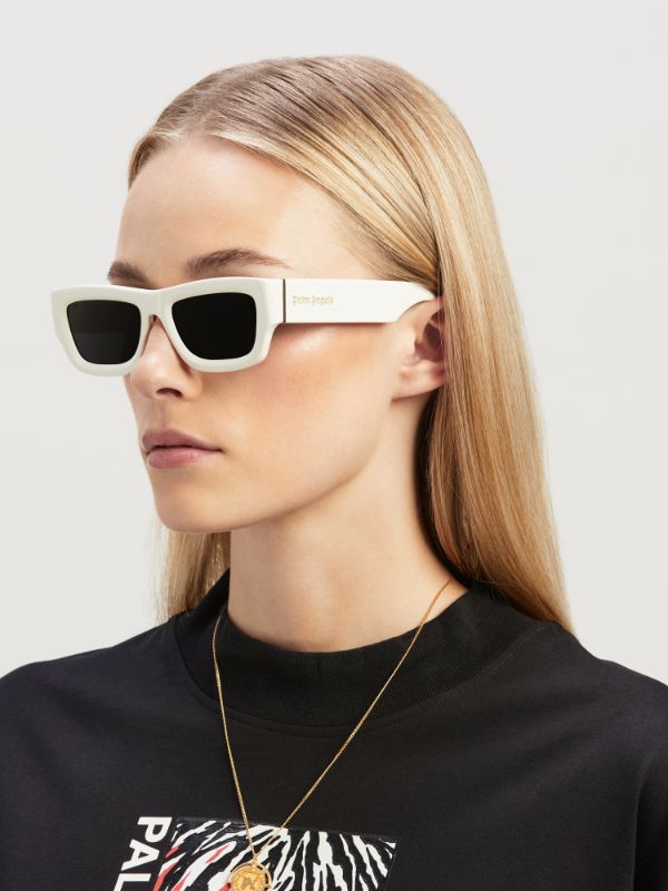 Palm Angels Auberry Rectangle-frame Sunglasses In Gray