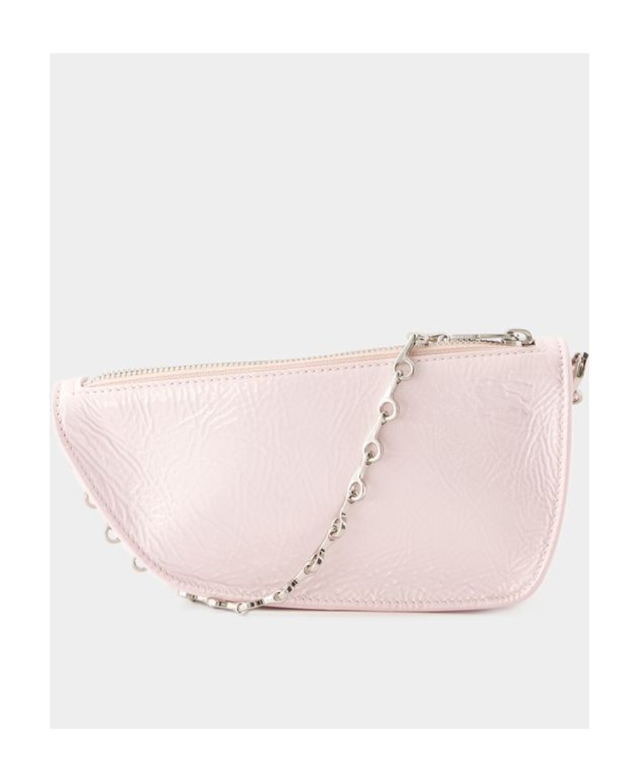 Burberry Mini Pink Leather Micro Shield Shoulder Handbag In Pink